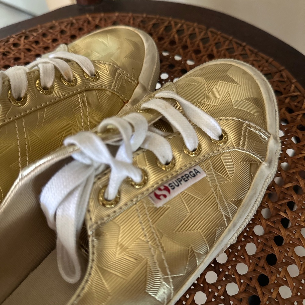Superga Beige Leather Sneakers - Picture 6 of 11